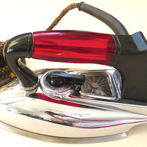 Vintage electric American Beauty iron red lucite